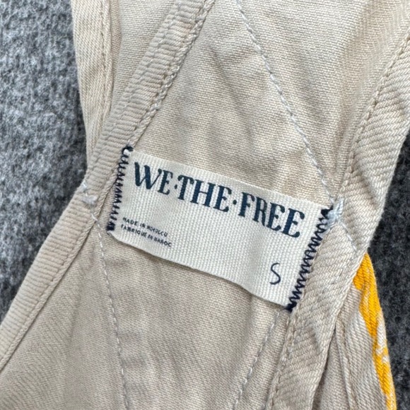 We The Free Free People Ziggy Sun Shell  Overalls Ecru Denim Straight Dungarees - Picture 10 of 14